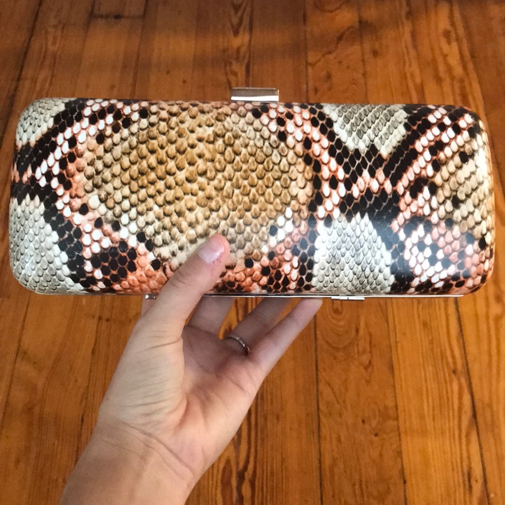 Snakeskin Box Clutch